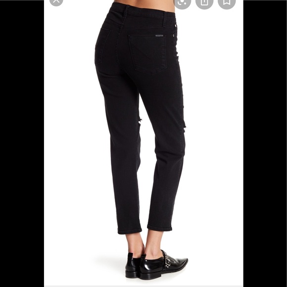 Hudson Black High Waste Zoeey Crop Jeans Size 32 - Picture 3 of 13